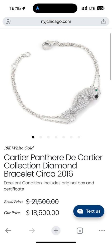 Браслет Cartier Panthere Оригінал