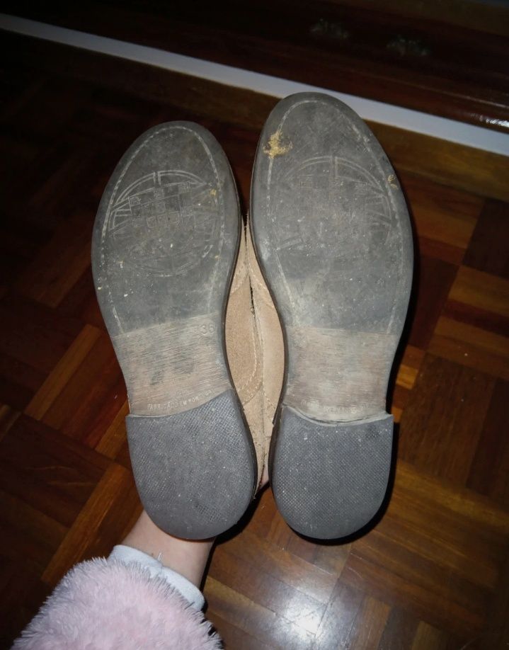 Sapatos de pele couro genuíno 36, com atacador, Vintage