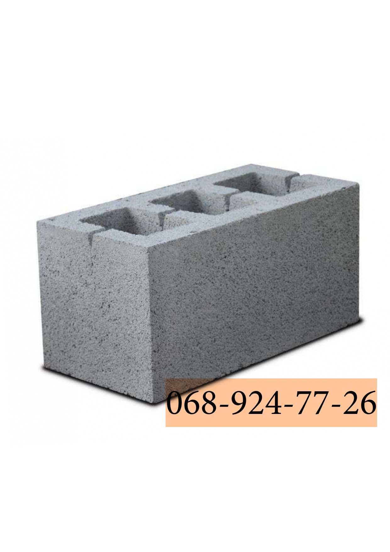 Шлакоблок 390х190х190 мм, перегородковий 390х190х100. Меденичі