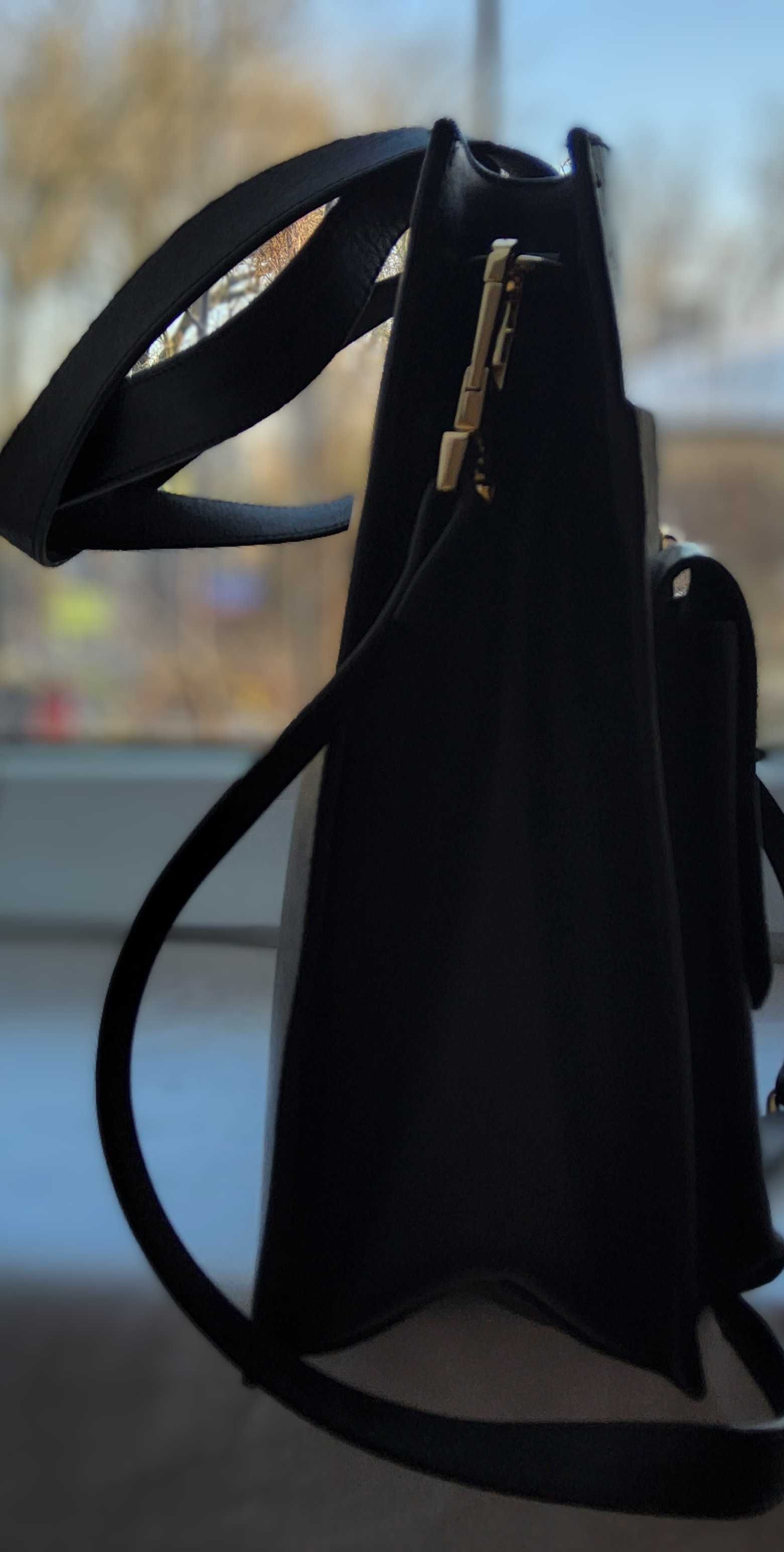 Gino Rossi Lib-156GR czarna torba na ramię, skóra naturalna