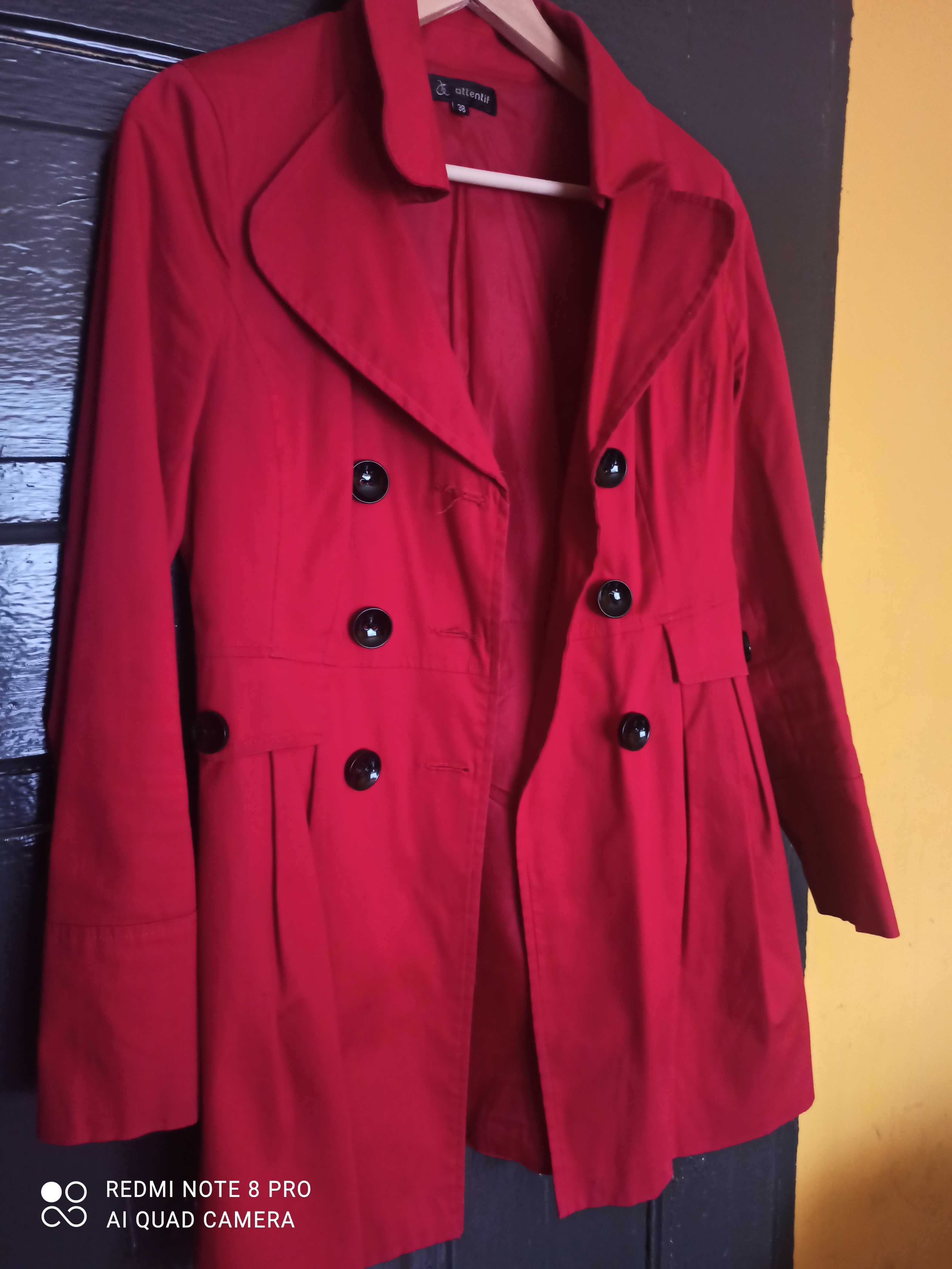 Płaszcz czerwony wiosna- jesień