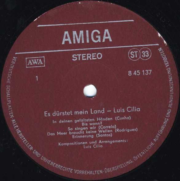 Luís Cília - - - - - Es Dürstet Mein Land - - Memória - - - - - LP