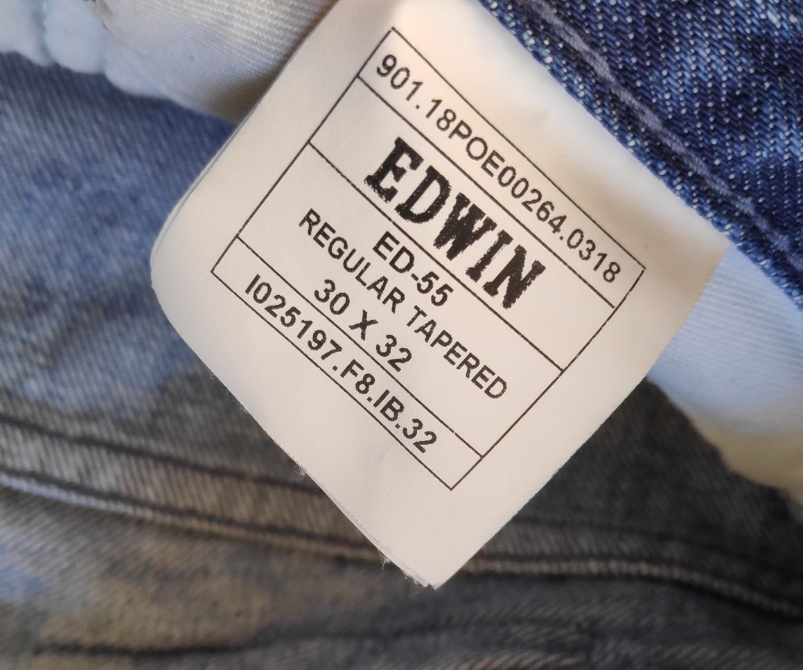 Edwin ed-55 джинсы regular tapered оригинал W30 L32 голубые