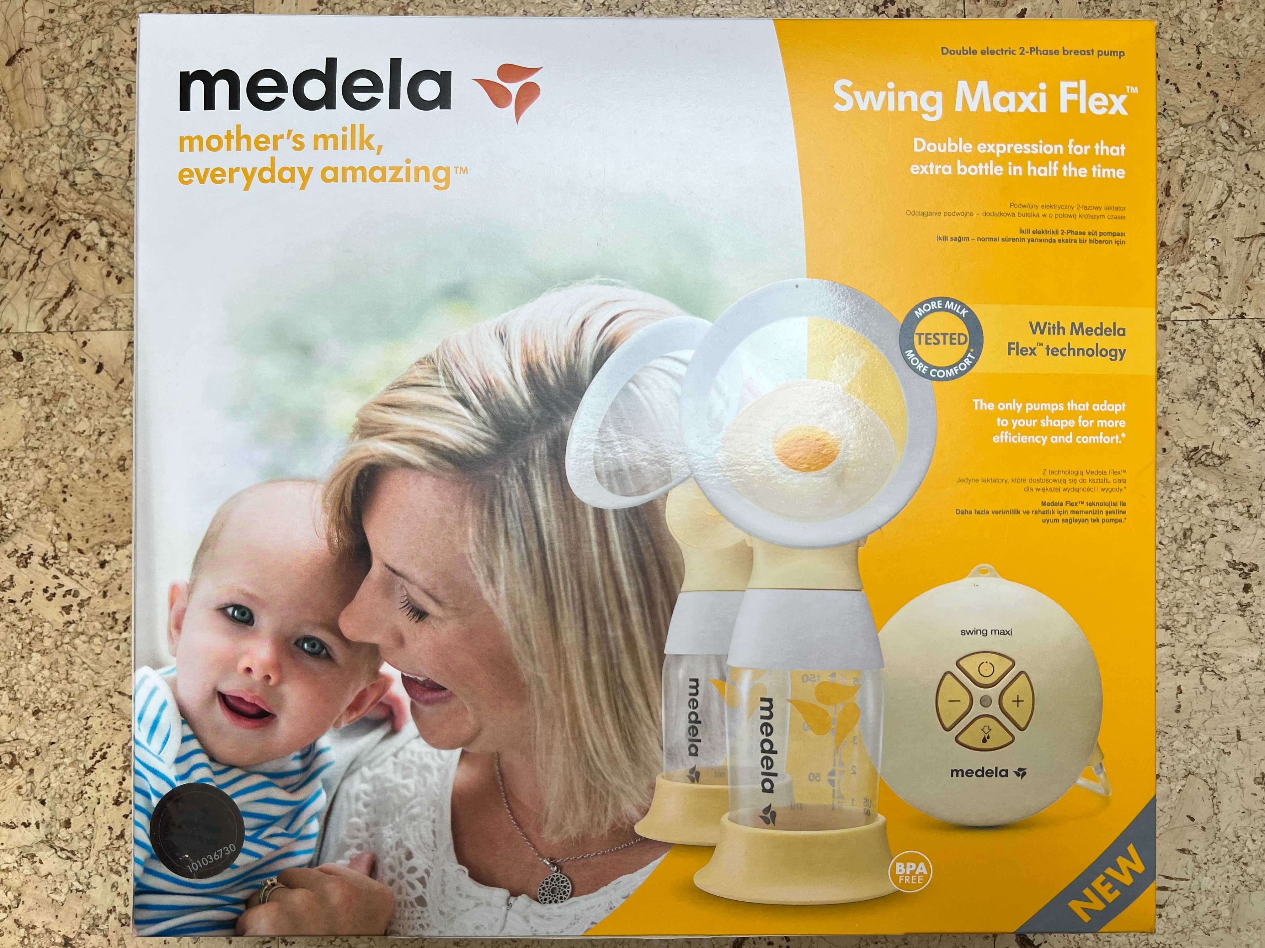 Laktator dwufazowy Medela Swing Maxi Flex na dwie piersi + gorset