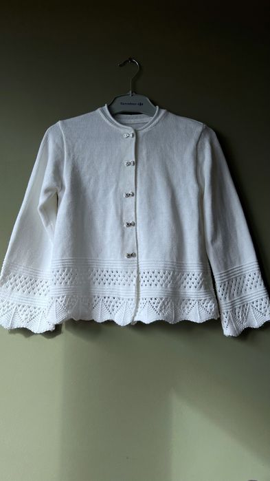 Biały sweterek  dla dziewczynki (152) ( sprzedaj lub zamienię)