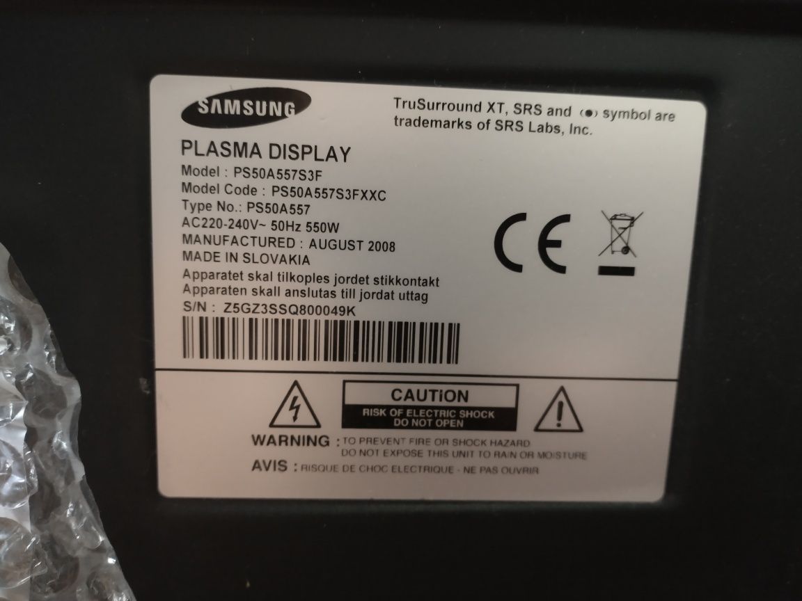 Telewizor Samsung Plasma Display PS50A557S3F