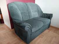 Sofa z funkcją spania i pojemnikiem na pościel zieleń butelkowa