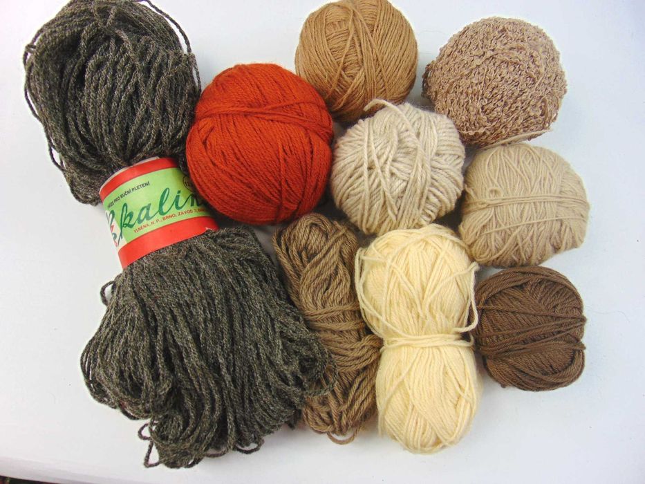 Włoczka włoczki brąz beż 500g/ zestaw nr10