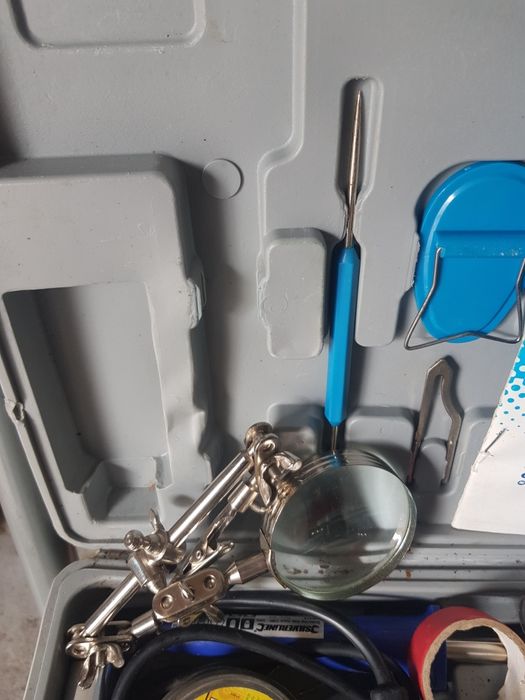 Lutownice Silvecrest + dodatki lupa odsyłacz cyna kalafonia