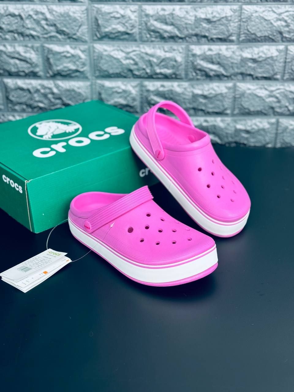 Женские Шлепанцы Crocs Розовые Шлепанцы Кроксы