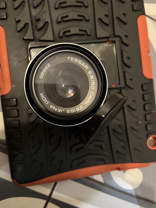 Obiektyw M42 Tessar 50/2.8 jak z fabryki filtr uv zaślepki