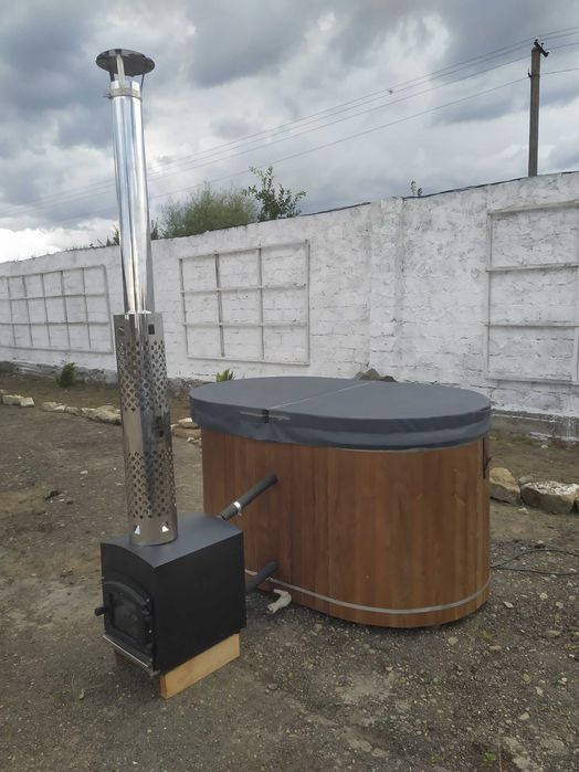 Чан на дрова Баня офуро Мобільна лазня Гарячий басейн Спа купель Баня