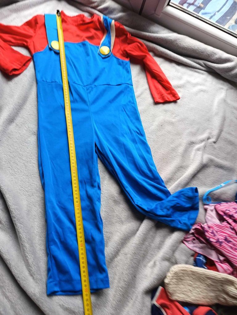 Strój karnawałowy, przebranie halloween, kostium super Mario 98 104