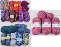 128.Włóczka melanż multicolor mix zestaw kolorowy 1190g
