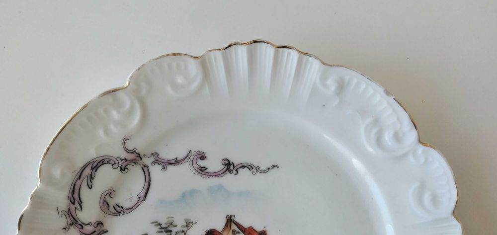 Prato Vista Alegre antigo 1881 a 1921 Séc XIX/XX Bordo recortado