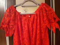 Bluzka koronkowa czerwona XL/XXL