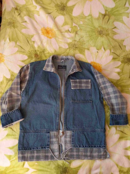 Непродуваемая джинсовая куртка-ветровка на молнии