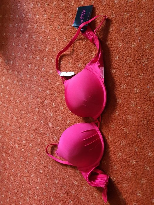 NOWY La senza biustonosz stanik czerwony 34B push up