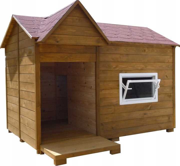 Drewniana buda dla psa z oknem prosto od producenta duża 170 x 135 cm
