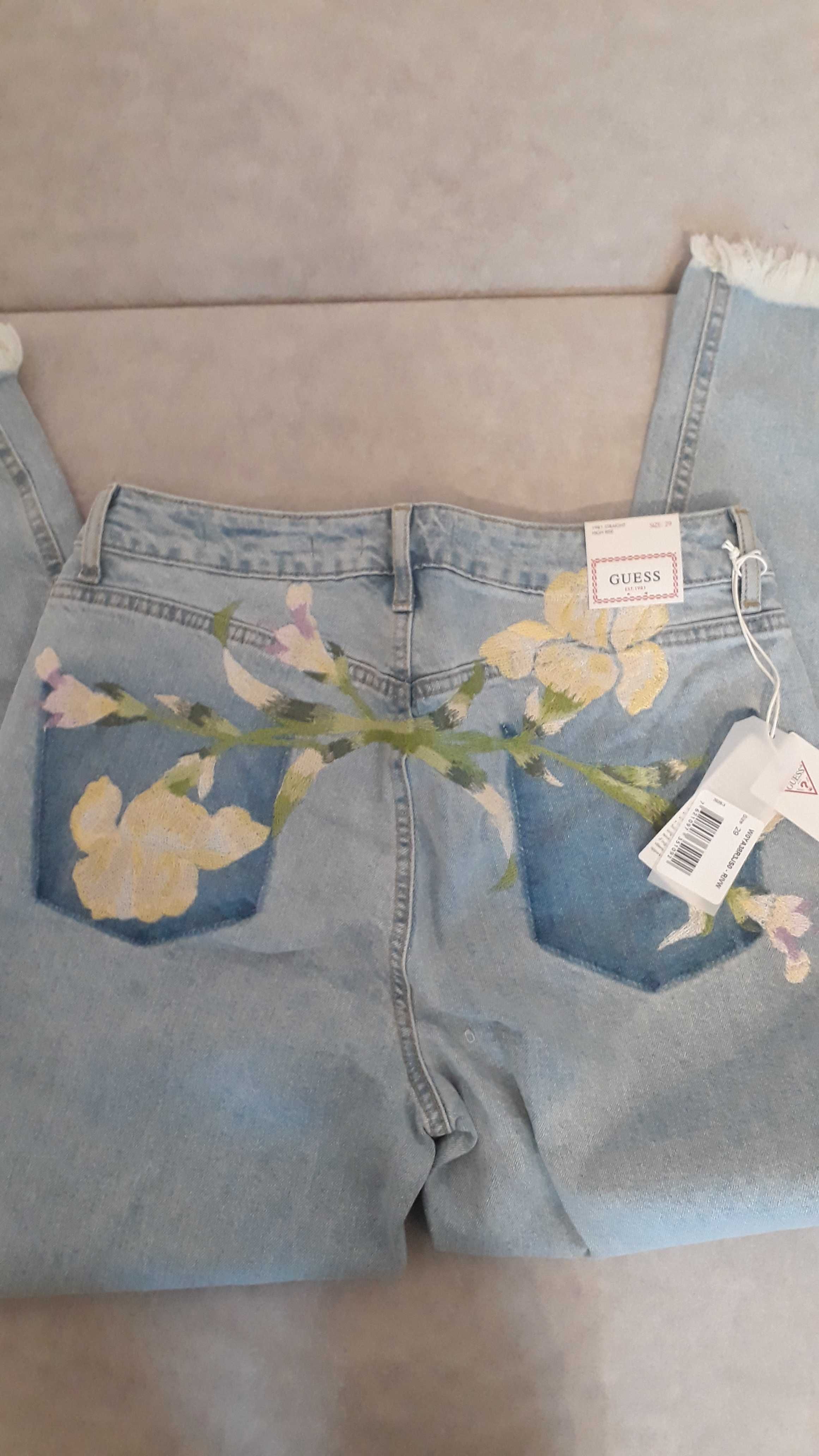 Nowe spodnie Guess 29 hafty
