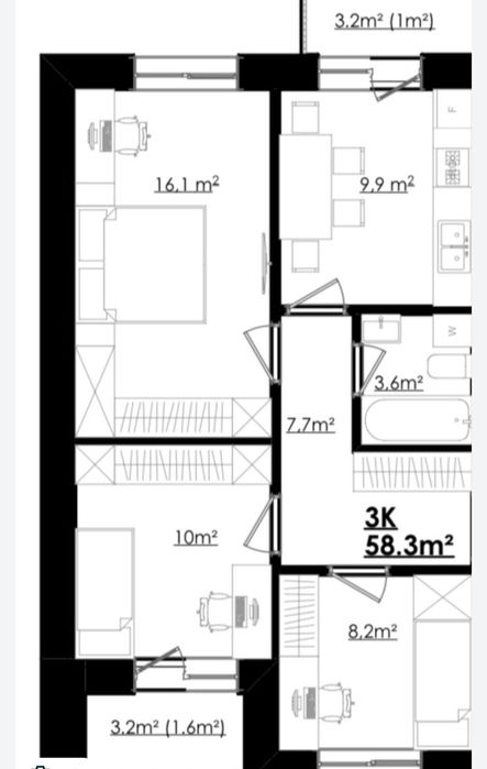 Продаж 3-кімнатної квартири поруч лісу. Акційна ціна