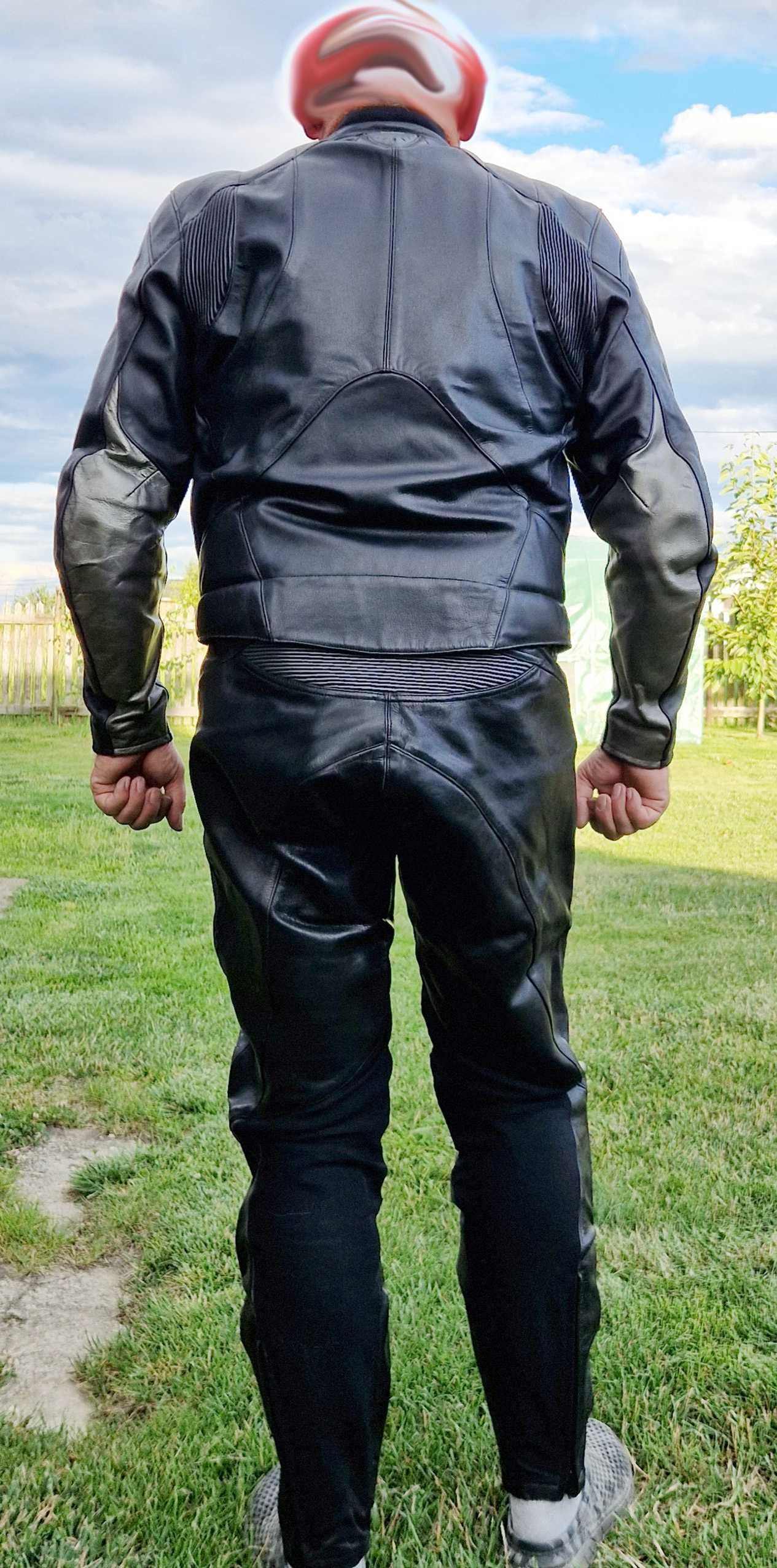 Kombinezon motocyklowy męski 2 częściowy BF ze skóry naturalnej