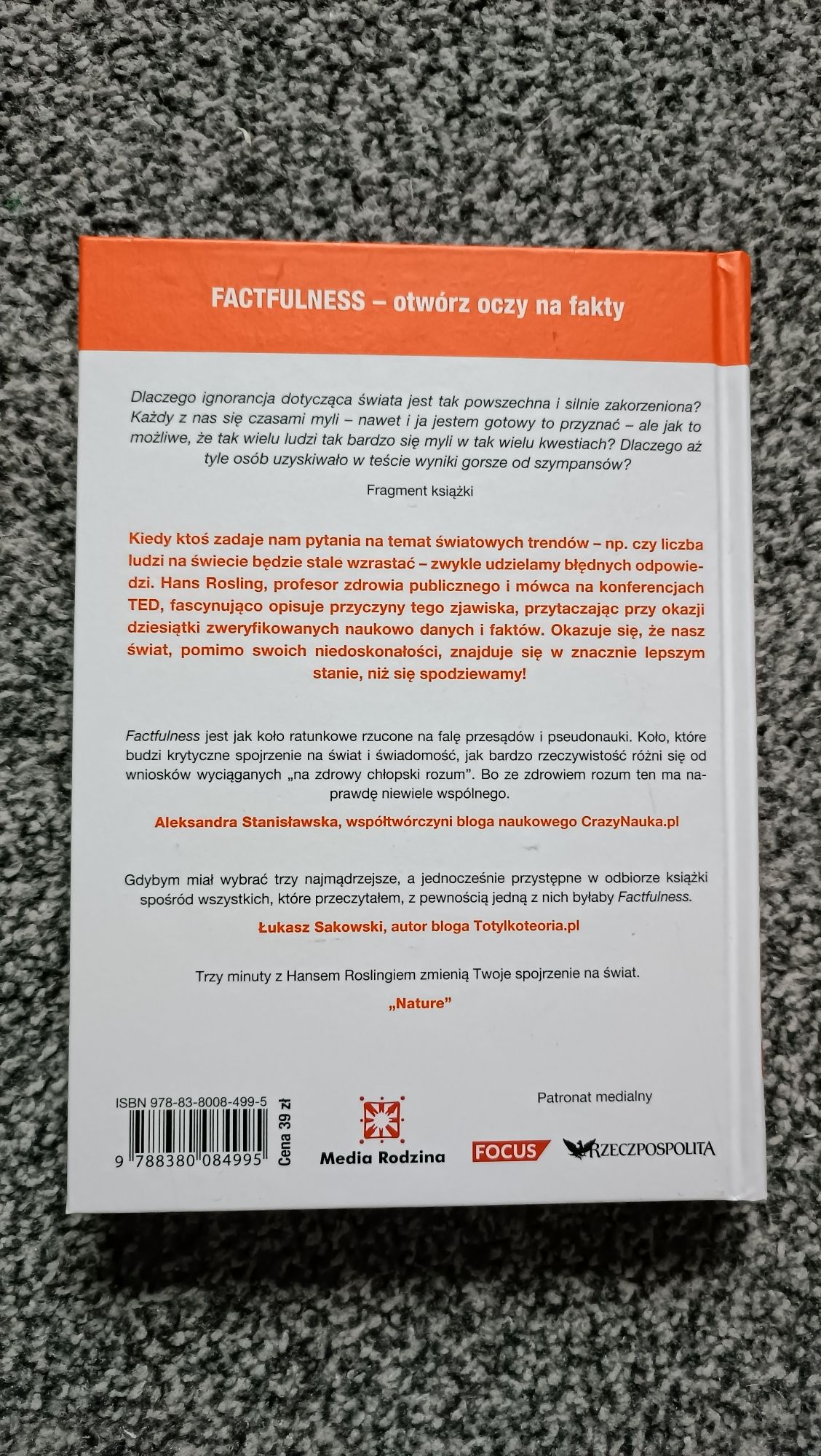 Książka Factfulness Hans Rosling