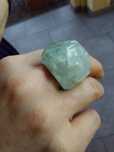 Pierścionek. Fluoryt. Srebro 925. Unikat. 40.6 gram.