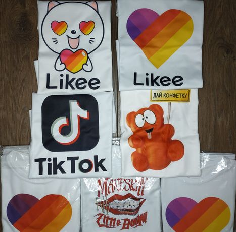 Розпродаж футболок (Likee, TikTok, Maneskin, Желейний ведмедик)