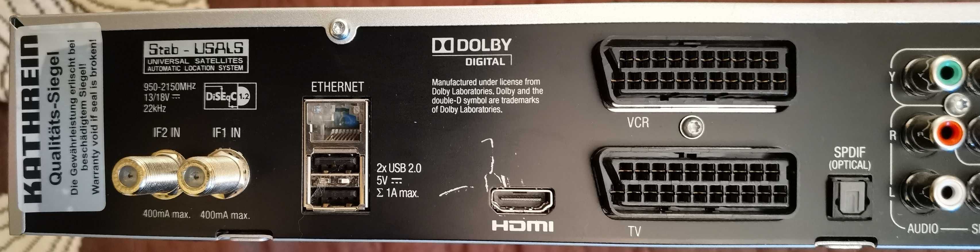 Tuner satelitarny KATHREIN UFS 925 (DVB-S2)/ nagrywarka z dyskiem 1 TB