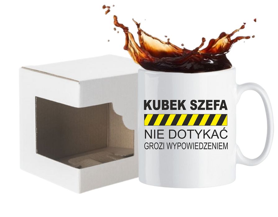 Kubek Szefa Śmieszny – Do Biura – Nie Dotykaj, Bo Zwolni!