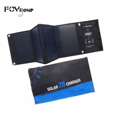 Лучшая цена. Солнечная панель Fovigour 28Вт 3USB/QC3-3.5A/100%проверка