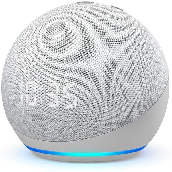 Amazon Alexa Echo Dot (Geração 4) com Relógio Branco Gelo SELADO