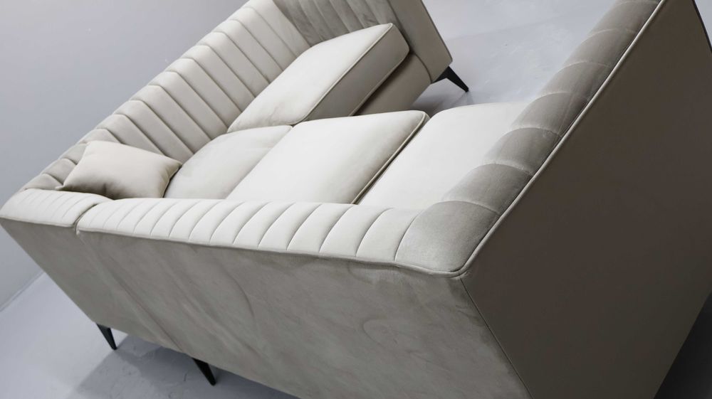 TŁL Narożnik nowoczesny design ciemny beż VELLUTO 3 MIKA kanapa sofa