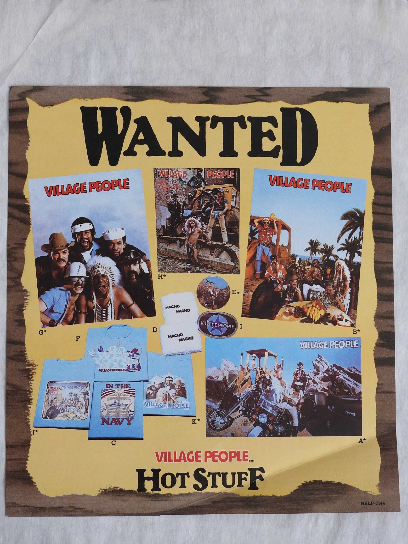 Village People Go West LP USA пластинка 1979 оригинал США EX + плакат