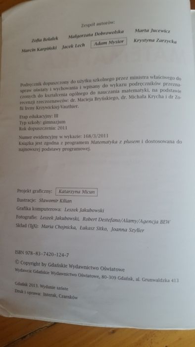 Używany podręcznik matematyka 3 GWO gimnazjum