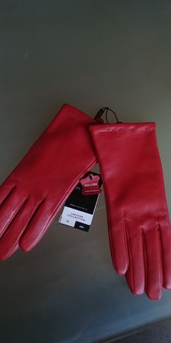 PUCCINI Ekskluzywne damskie rękawiczki skórzane rozmiar 7.5