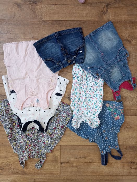 Zestaw sukienek ubranek na lato dla dziewczynki 80