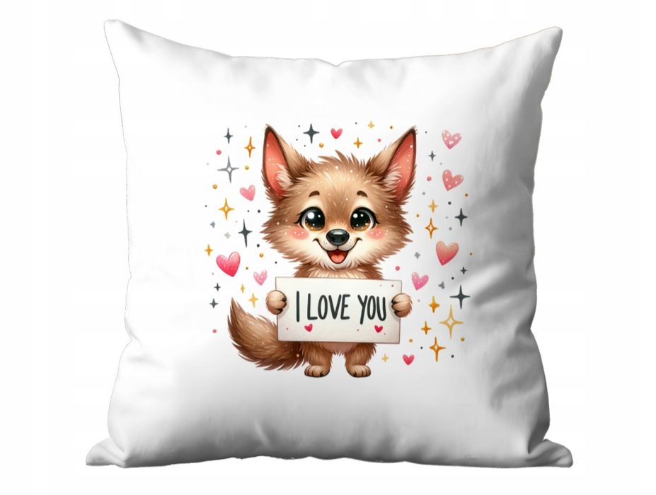 Poduszka na walentynki Prezent dla niej i dla niego Lisek