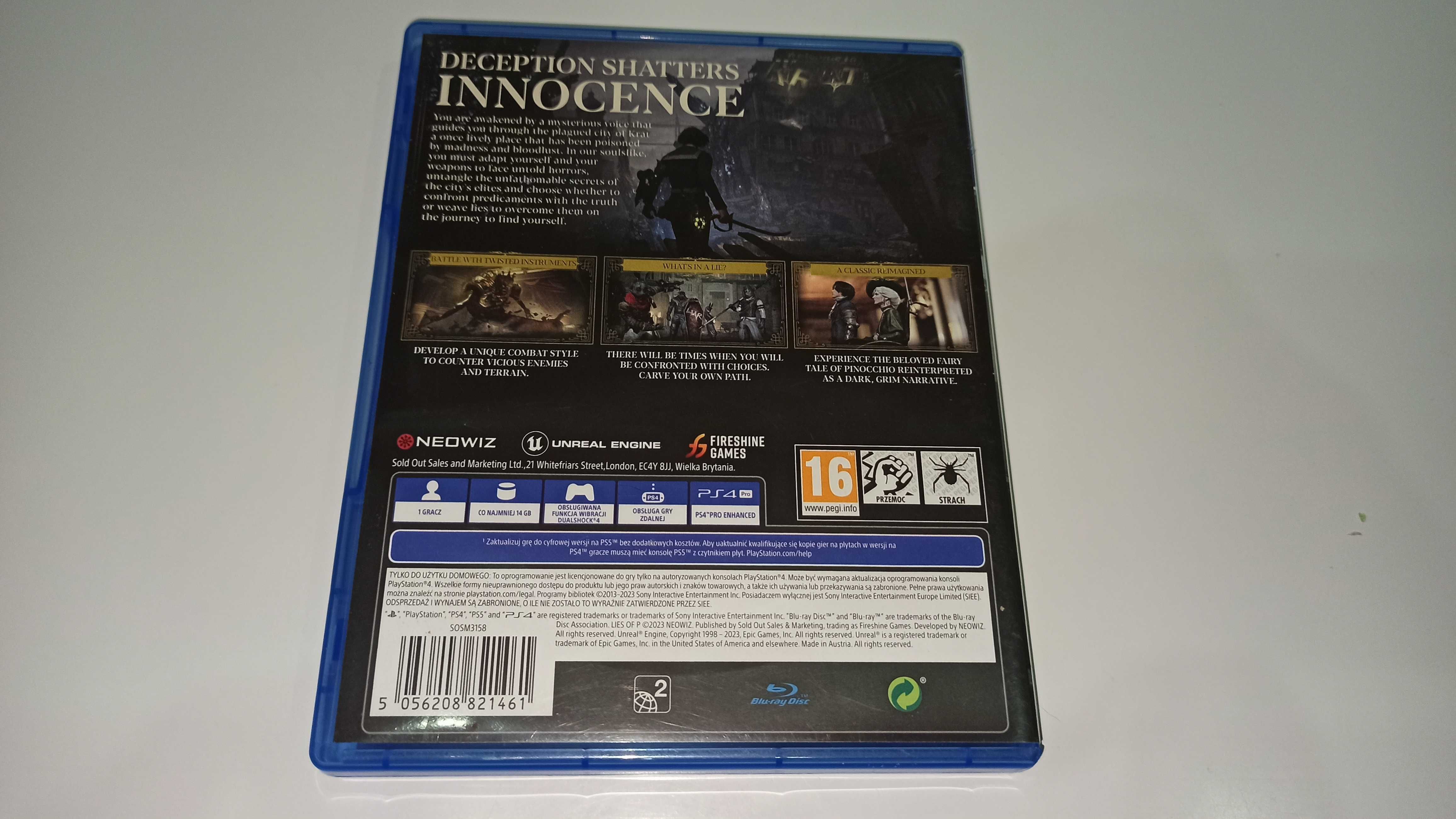 ps4 LIES OF P po polsku , gra typu soulslike polska okładka