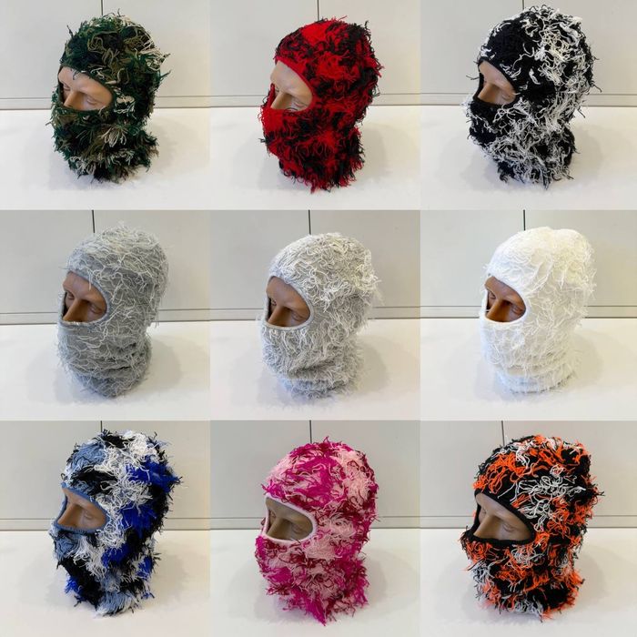 Балаклава пухнаста нитки / балаклава снуд бафф