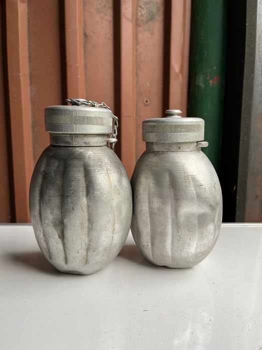 Dwie manierki Prl aluminiowe olkusz