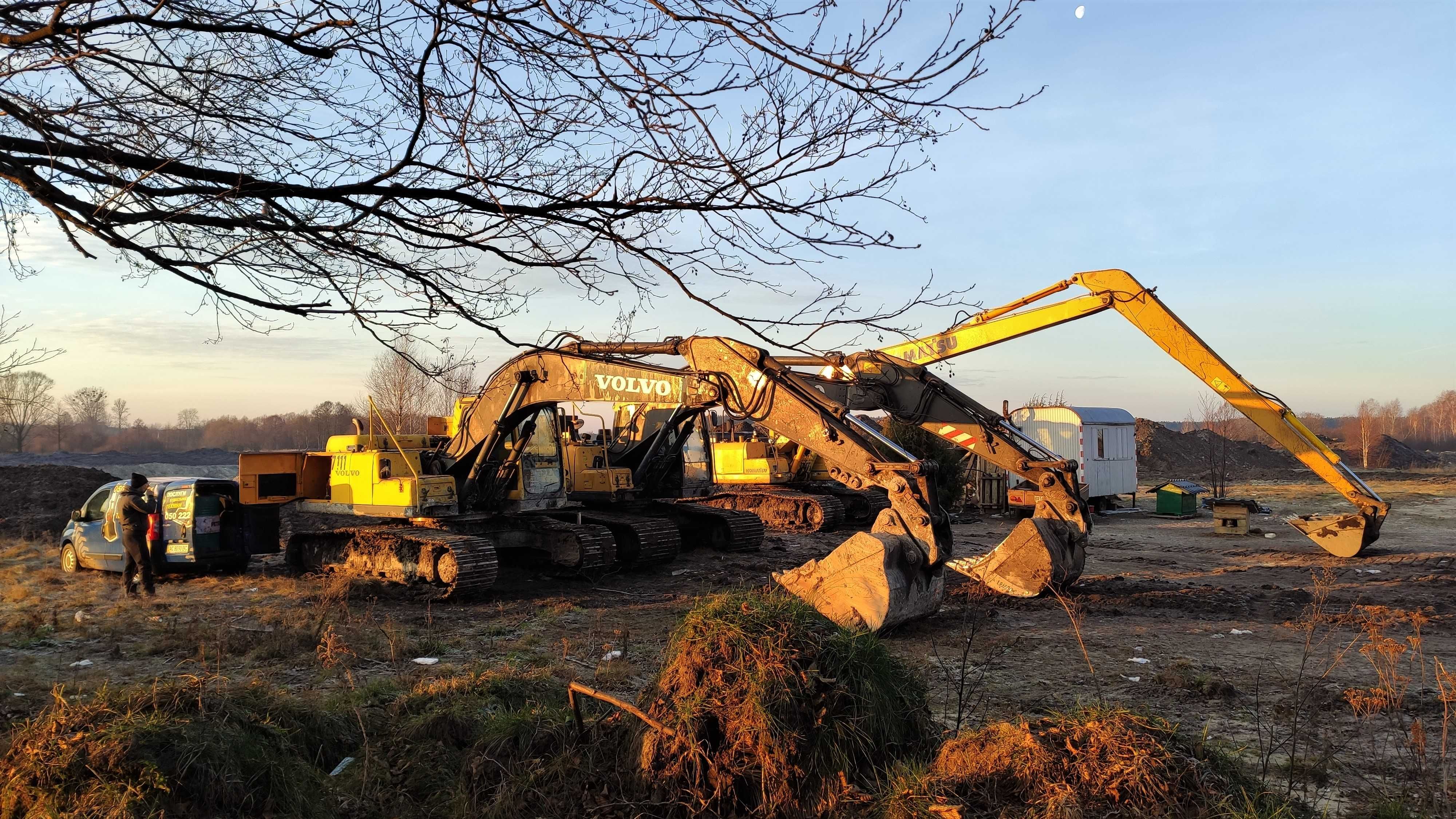 Оренда гусеничного екскаватора, послуги Volvo, Komatsu, Atlas terex