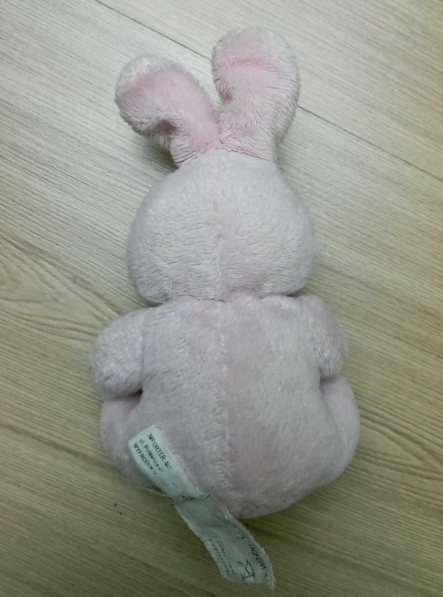 Maskotka pluszak królik pluszowy serduszko różowy 15 cm