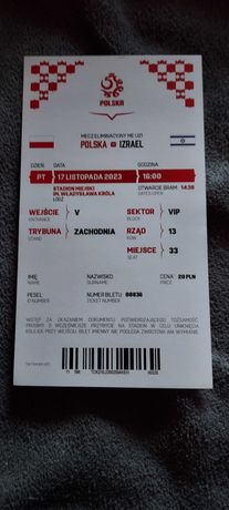 Bilet Kolekcjonerski Polska - Izrael