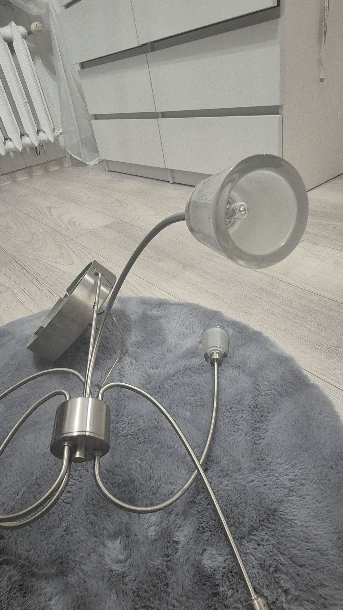 Lampa sufitowa elegancka chromowana lampa żyrandol