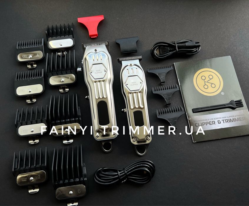 ‼️РОЗПРОДАЖ‼️Набір барбера 2в1 машинка стрижки голови бороди тример