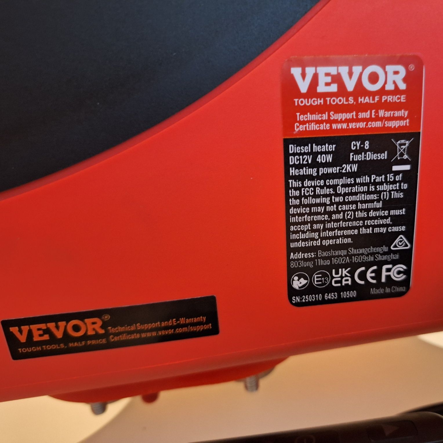 Ogrzewanie postojowe/webasto VEVOR 2 kW NOWE, KOMPLETNE, NIEUŻYWANE