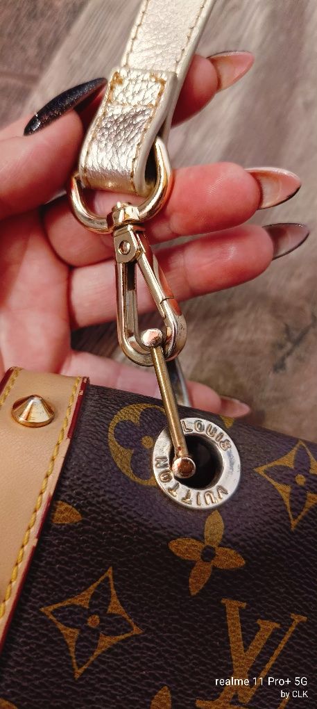 Louis Vuitton duża torebka pasek skóra mega fason