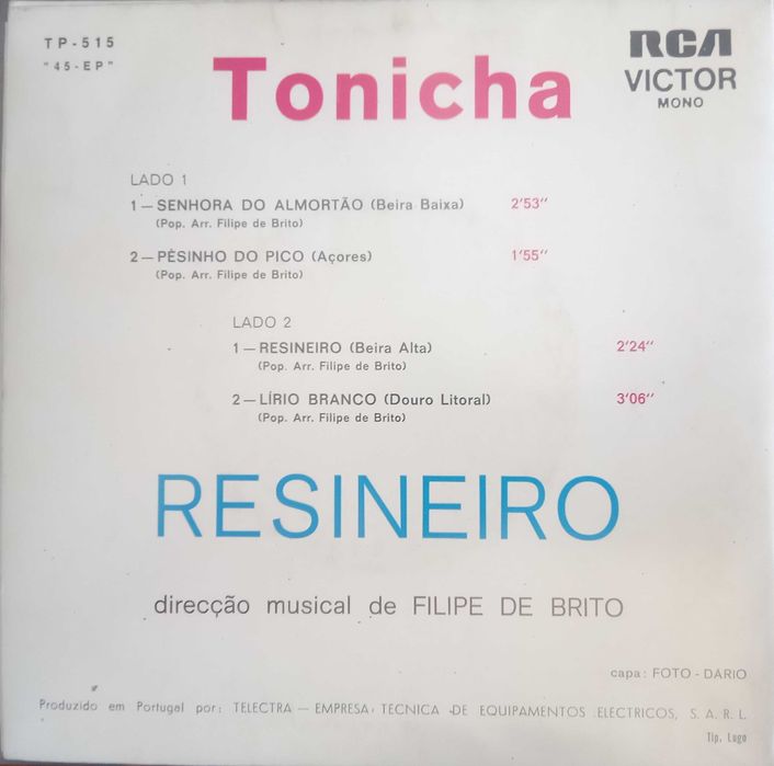 Tonicha	- - - - -	Folclore de Portugal	- - - - -	EP